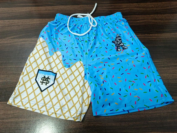 Adult Size Electric Blue Ice Cream Shorts