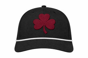 Red Clover Embroidered Black Cap