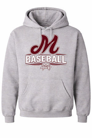 Grey M Baseball Graphic Hoodie
