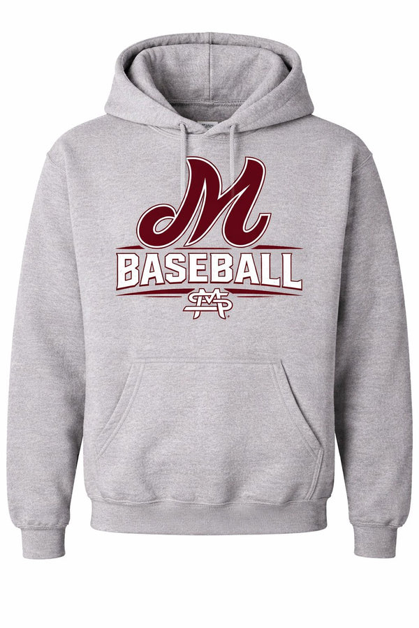 Grey M Baseball Graphic Hoodie